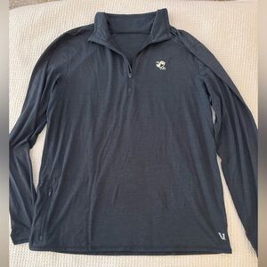 Vuori Nemacolin Embroidered Black Long Sleeve Quarter-Zip Shirt